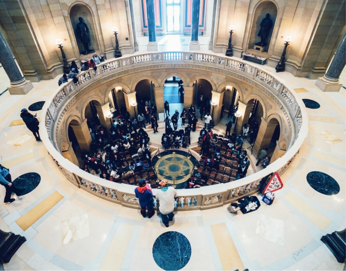 Clean and well-maintained government office interior