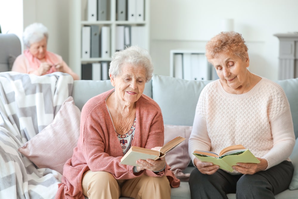 Clean and inviting common area in a senior living center